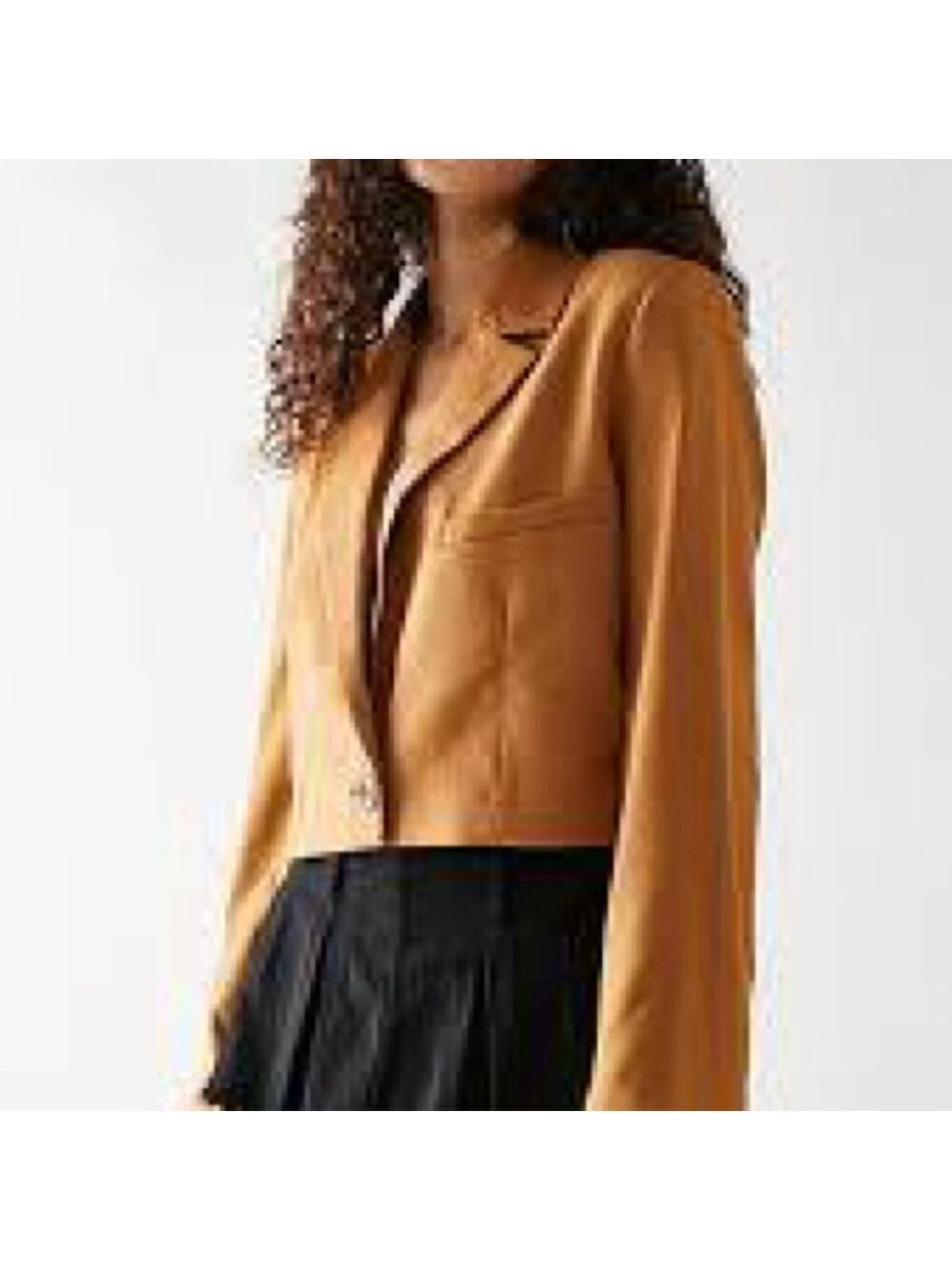 Free People-cropped blazer Amber/brown size Small-NWOT - Picture 2 of 7
